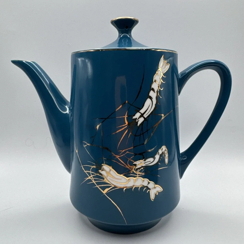 Mid Century‎ Modern Tea Coffee Set Teapot Creamer Sugar Japan Nautical Vtg MCM